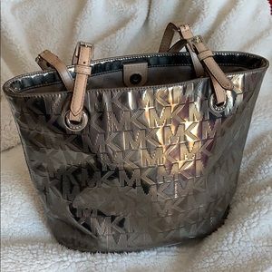 Gunmetal MK Logo Tote